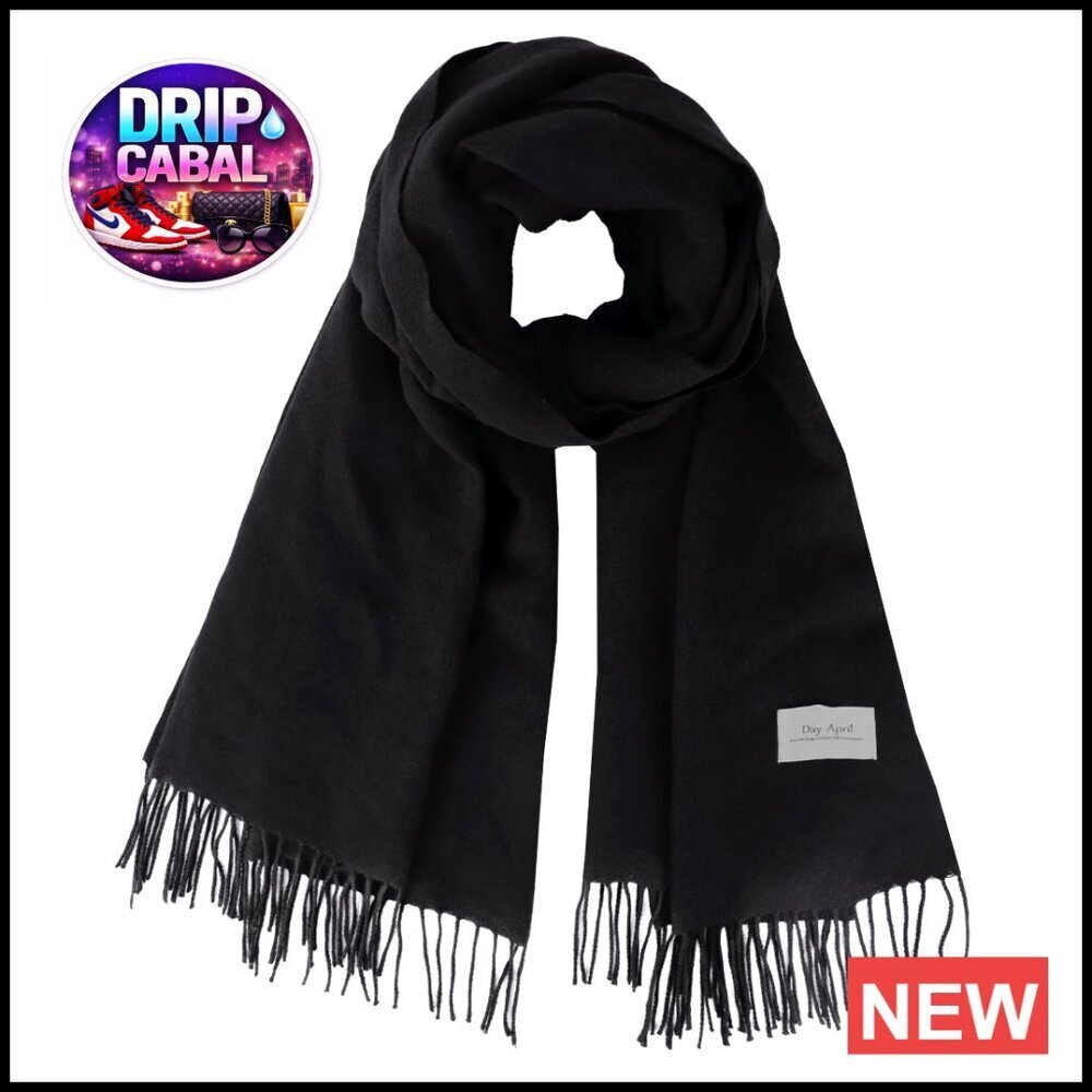 Cashmere Feel Winter Scarf Shawl Wrap Oversized Boho Chic Warm Tassels